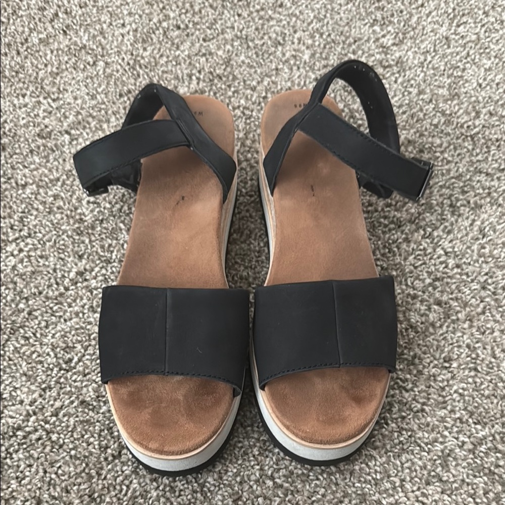 Toms Black Diane Platform Sandals